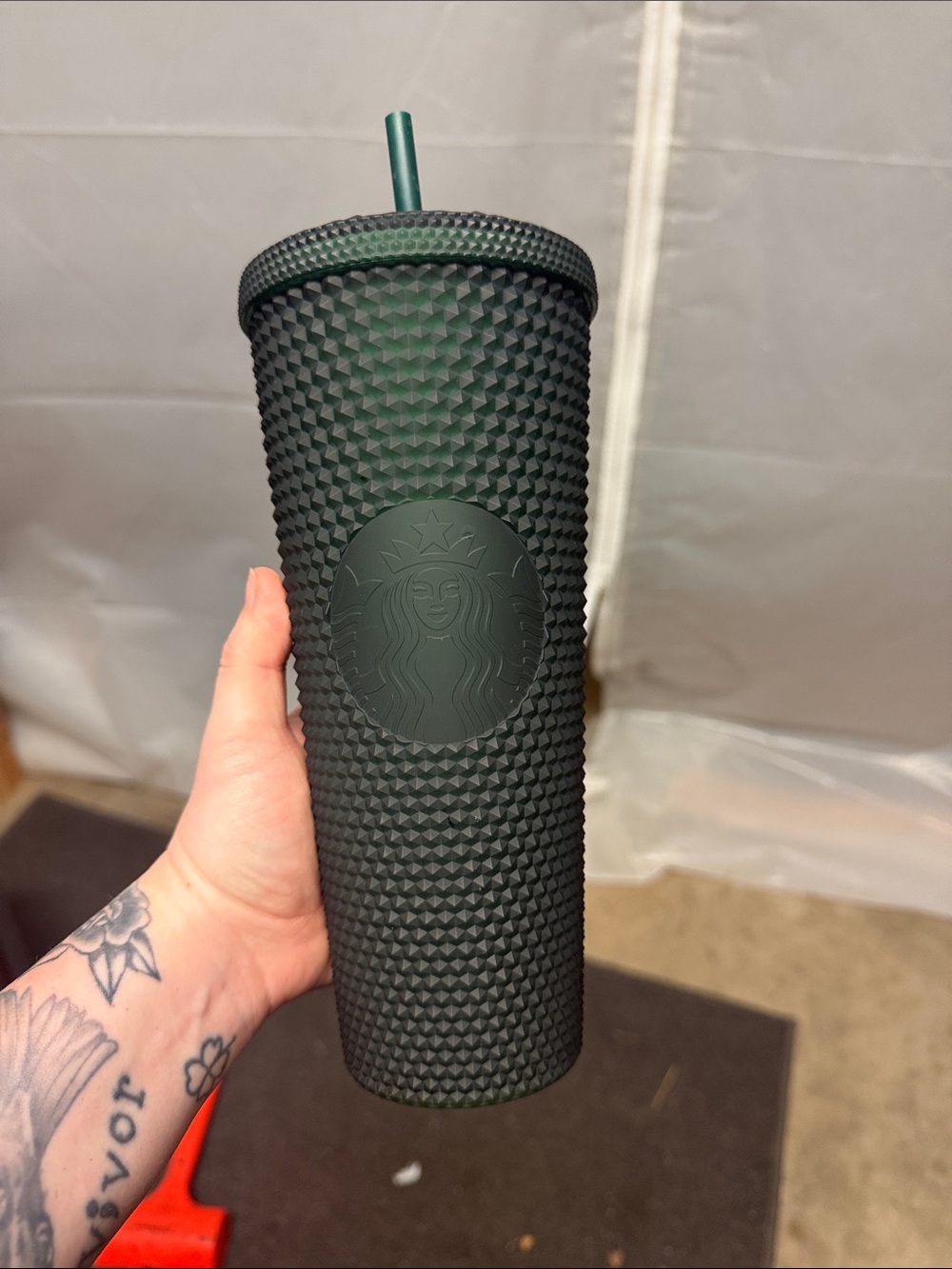 Starbucks Matte dark green Studded Tumbler